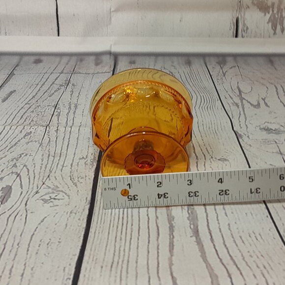 Indiana Colony Glass Color Crown Amber Champagne Sherbet Goblet Bowl Set Of 4 - Picture 7 of 7